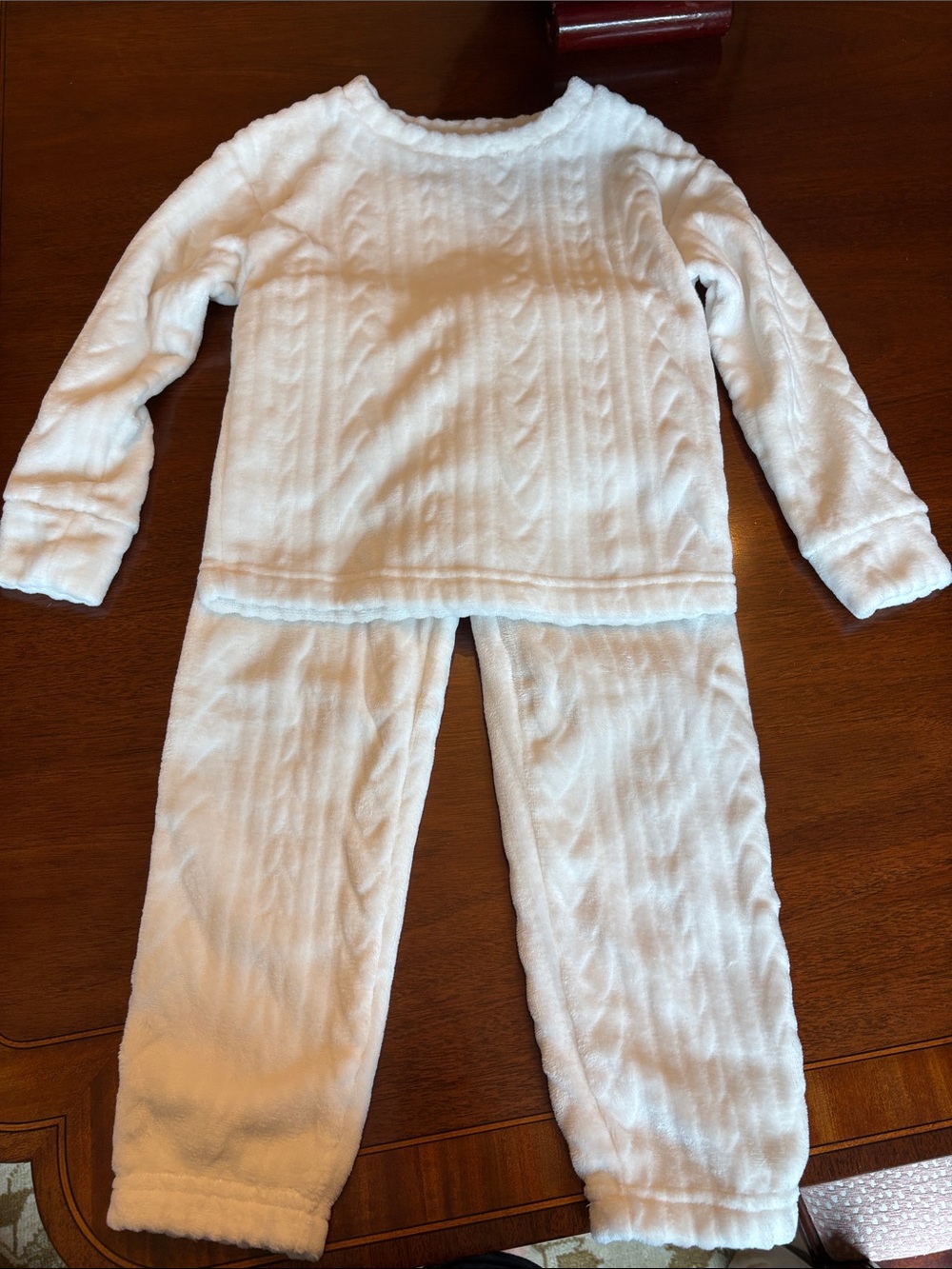 wonder nation White Plush Two-Piece Pajama Set for Kids